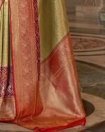 Women Patola Woven Saree with Latkans Border - Image 4