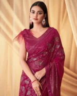 Women Embellished Saree with Lace Border - Image 2