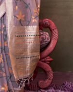 Women Floral Woven Silk Saree with Tassels - Image 3